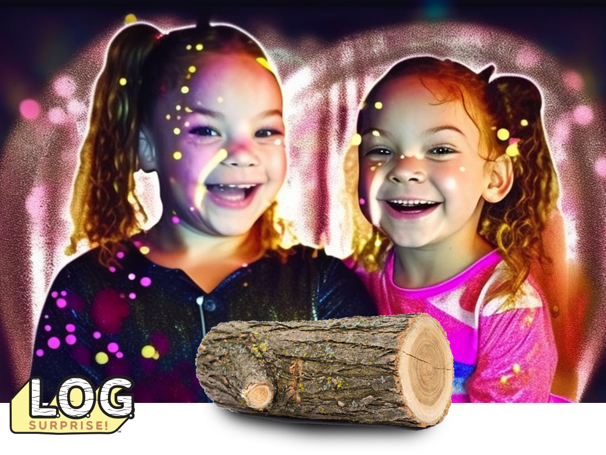 Kids having fun with a log.